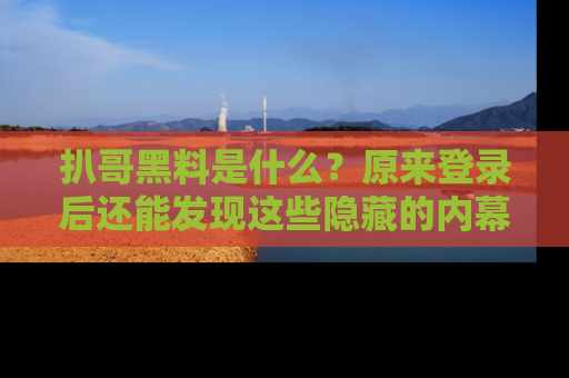 扒哥黑料是什么？原来登录后还能发现这些隐藏的内幕！