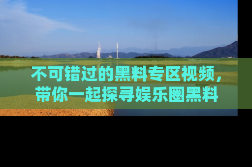不可错过的黑料专区视频，带你一起探寻娱乐圈黑料
