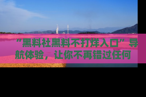 “黑料社黑料不打烊入口”导航体验，让你不再错过任何精彩黑料