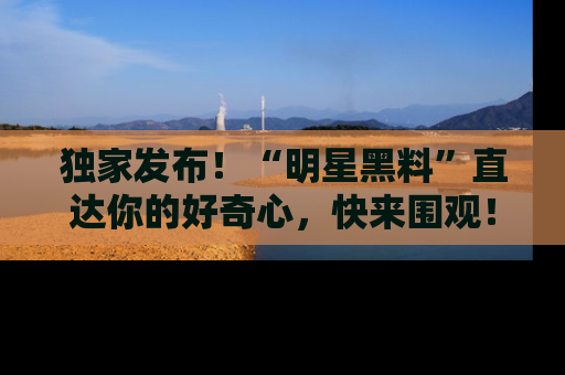 独家发布！“明星黑料”直达你的好奇心，快来围观！