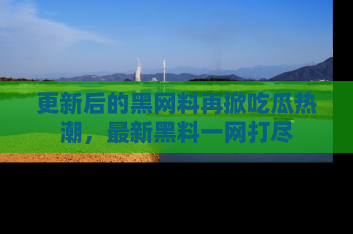 更新后的黑网料再掀吃瓜热潮，最新黑料一网打尽