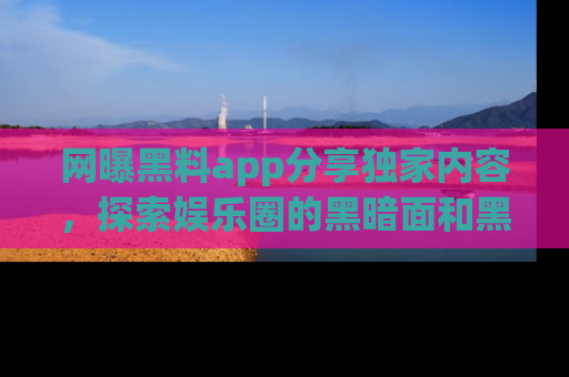 网曝黑料app分享独家内容，探索娱乐圈的黑暗面和黑料