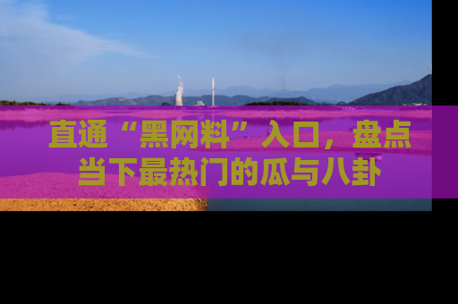 直通“黑网料”入口,盘点当下最热门的瓜与八卦