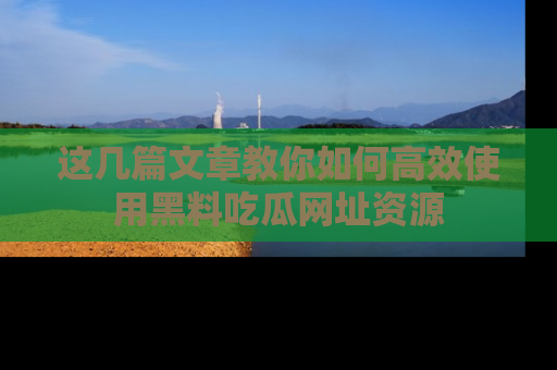这几篇文章教你如何高效使用黑料吃瓜网址资源