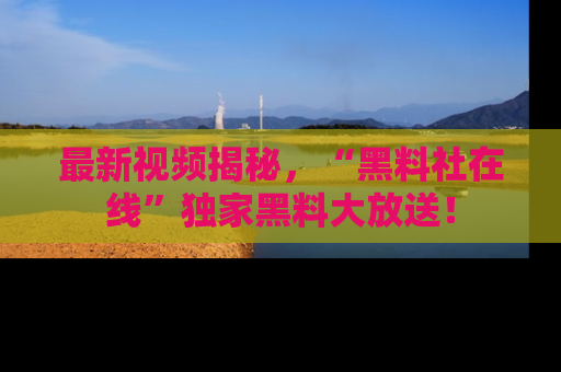 最新视频揭秘,“黑料社在线”独家黑料大放送!